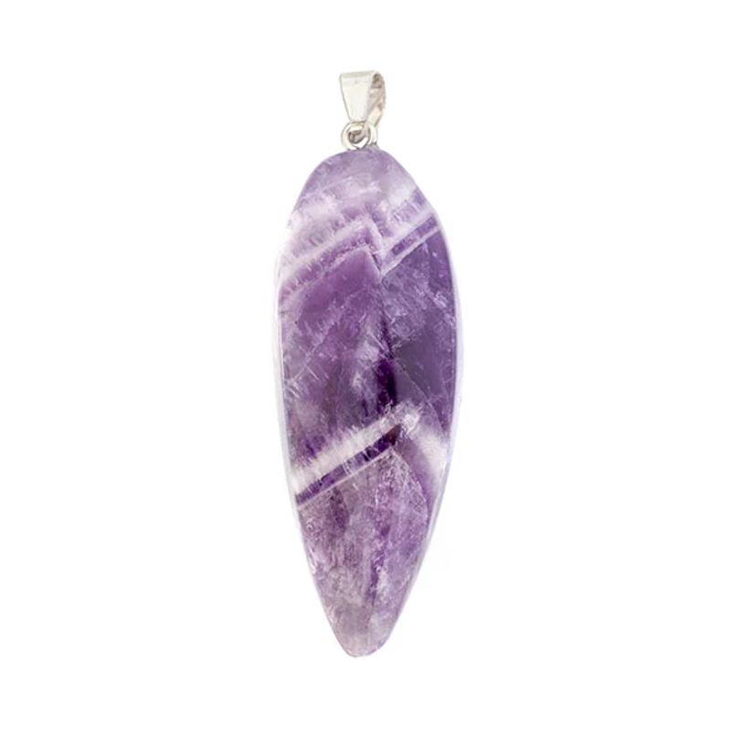 Large Dogtooth Amethyst Rounded 'Bullet' Pendant - Click Image to Close
